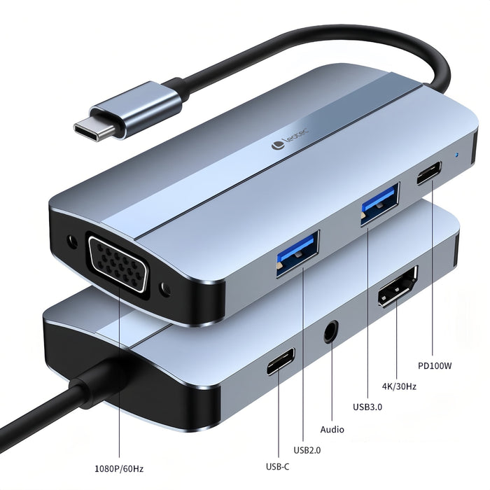 EAN 8436588882653 - Leotec LEDS04 base para portátil y replicador de puertos Acoplamiento USB 3.2 Gen 1 (3.1 Gen 1) Type-C Gr imagen 5