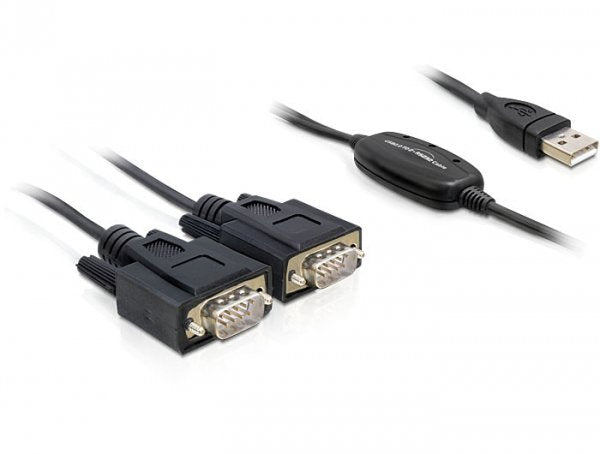 EAN 4043619618866 - DeLOCK 2x RS232/USB 2.0 cable de serie Negro imagen 1