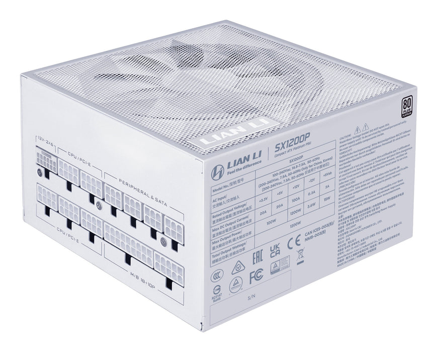 EAN 4718466021304 - Lian Li SX1200P unidad de fuente de alimentación 1200 W 20+4 pin ATX ATX Blanco imagen 6