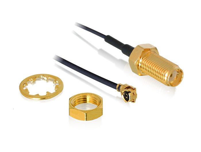 EAN 4043619888245 - DeLOCK 88824 cable coaxial 0,35 m MHF (I-PEX) RF SMA Negro imagen 1