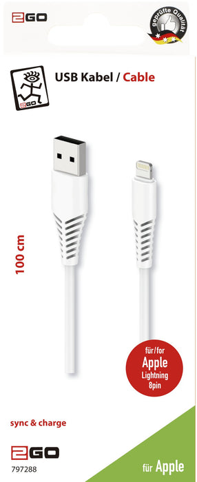 EAN 4010425972888 - 2GO 797288 cable de conector Lightning 1 m Blanco imagen 2