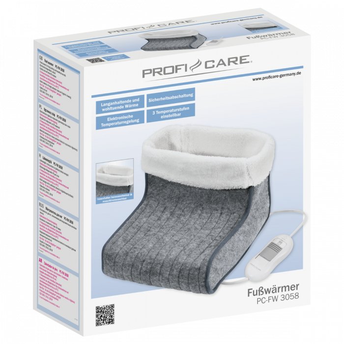 EAN 4006160305807 - ProfiCare PC-FW 3058 calentador de pies eléctrico 100 W Gris imagen 4