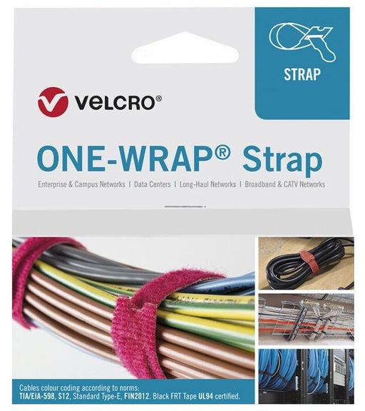 EAN 8412355646048 - Velcro ONE-WRAP presilla Brida reutilizable Polipropileno (PP), Velcro Amarillo 25 pieza(s) imagen 1
