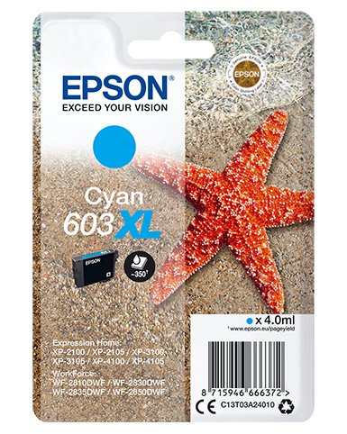 EAN 8715946666372 - Epson C13T03A24010 cartucho de tinta 1 pieza(s) Original Alto rendimiento (XL) Cian imagen 1