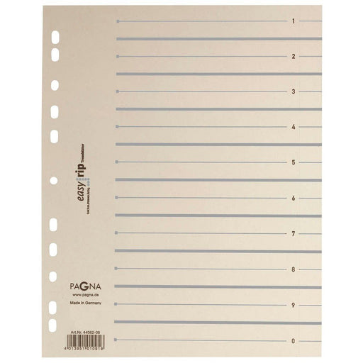 EAN 4013951003682 - Pagna 44063-06 lengüeta de índice Separador numérico con pestaña Caja de cartón Beige, Gris imagen 1