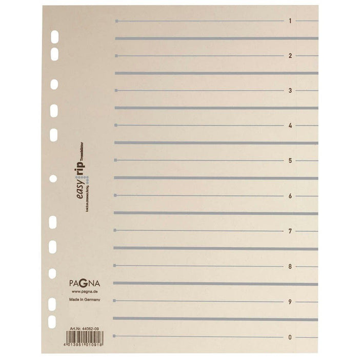 EAN 4013951003682 - Pagna 44063-06 lengüeta de índice Separador numérico con pestaña Caja de cartón Beige, Gris imagen 1