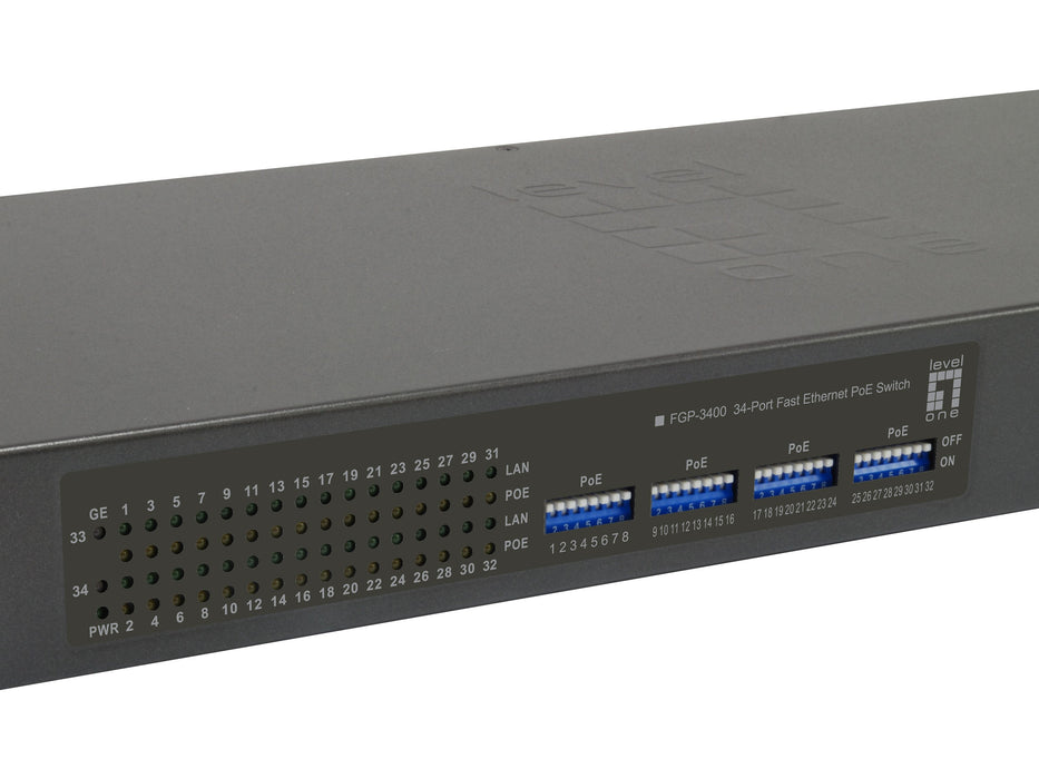 EAN 4015867203248 - LevelOne FGP-3400W250 switch No administrado Fast Ethernet (10/100) Energía sobre Ethernet (PoE) Negro imagen 2