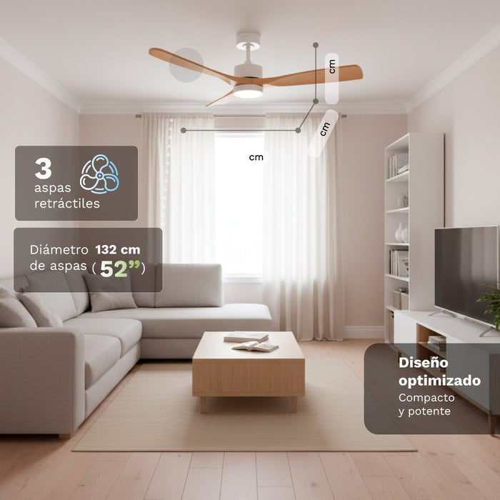 EAN 8426156019512 - Grunkel SKYSTYLE52 ventilador Madera, Blanco imagen 2