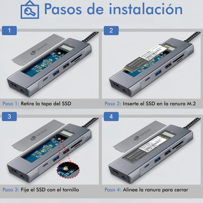 EAN 8436588883605 - Leotec LEDS07 base para portátil y replicador de puertos Acoplamiento USB 3.2 Gen 2 (3.1 Gen 2) Type-C imagen 4