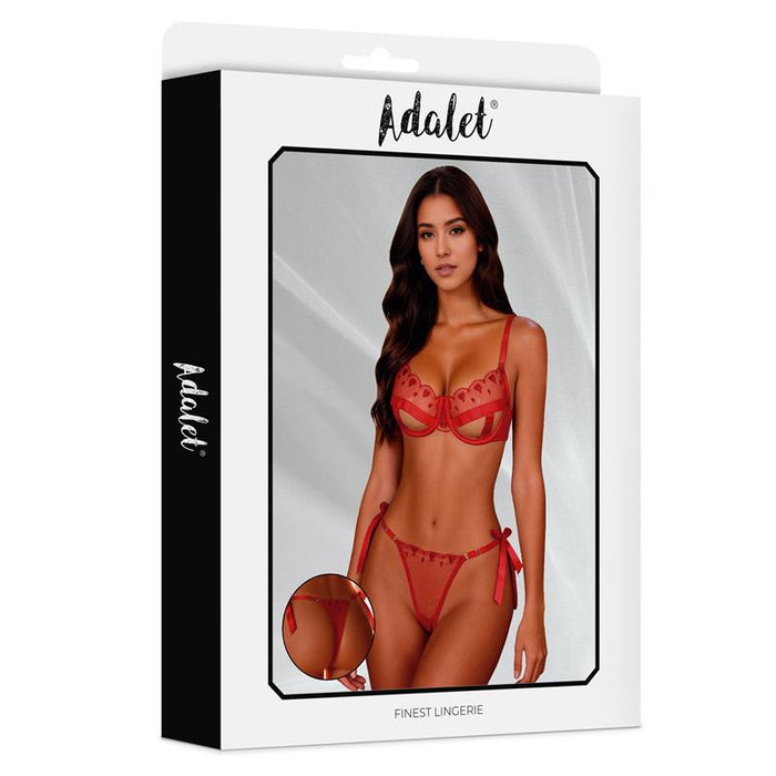 Edwina Set De Tanga Y Sujetador Rojo Talla (Interno):S/M