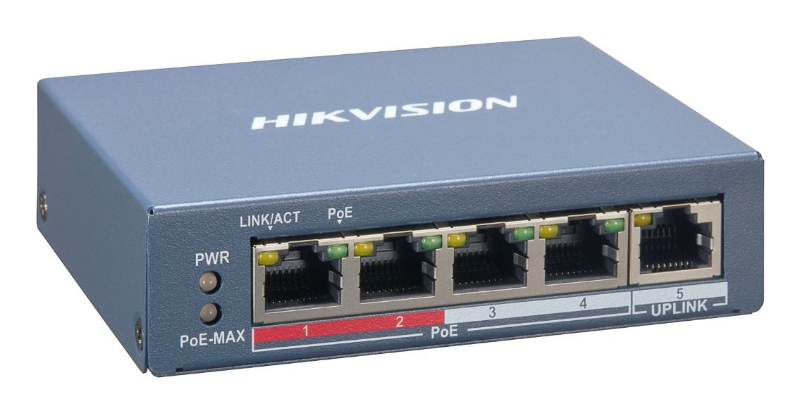 EAN 6941264052876 - Hikvision DS-3E1105P-EI switch Gestionado Fast Ethernet (10/100) Energía sobre Ethernet (PoE) Azul imagen 1