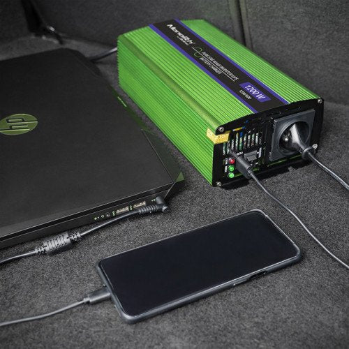 EAN 5901878519418 - Qoltec Monolith adaptador e inversor de corriente Auto 1200 W Verde imagen 3