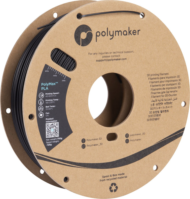 EAN 6938936710431 - Polymaker PA06001 material de impresión 3d Ácido poliláctico (PLA) Negro 750 g imagen 1