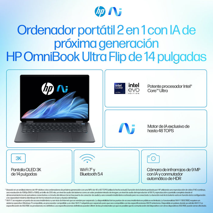 EAN 198828974846 - HP OmniBook Ultra Flip 14-fh0006ns Copilot+ PC Intel Core Ultra 7 258V 35,6 cm (14") Pantalla táctil 3K 32 imagen 3