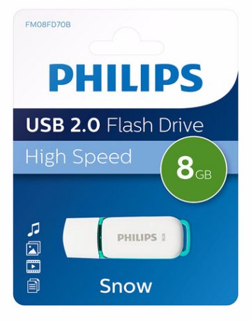EAN 8719274667896 - Philips FM08FD70B unidad flash USB 8 GB USB tipo A 2.0 Turquesa, Blanco imagen 1