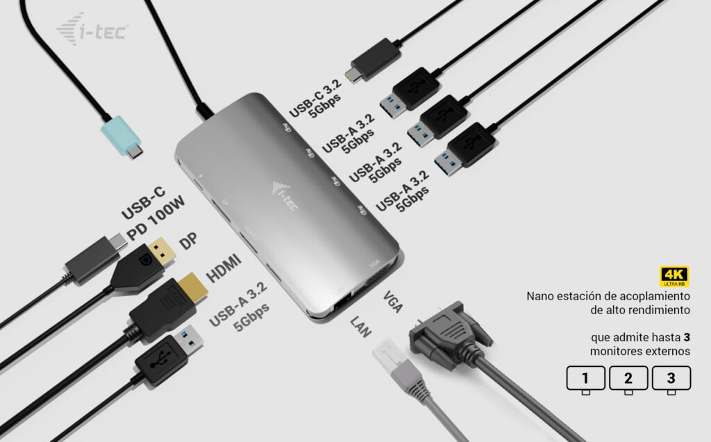 EAN 8595611707865 - i-tec C31NANOTRIDOCKPD base para portátil y replicador de puertos Alámbrico USB 3.2 Gen 1 (3.1 Gen 1) Typ imagen 7