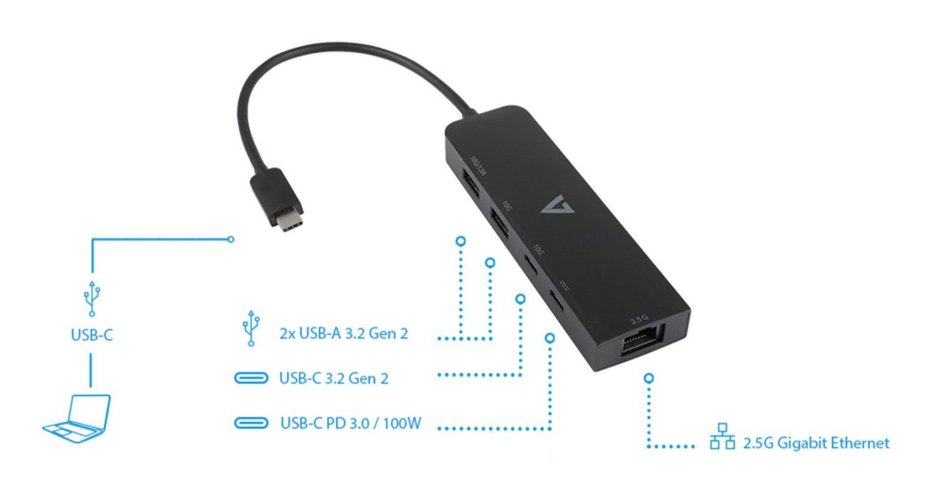 EAN 0662919121803 - V7 V7UCRJ25GHUB-BLK hub de interfaz USB 3.2 Gen 1 (3.1 Gen 1) Type-C imagen 8