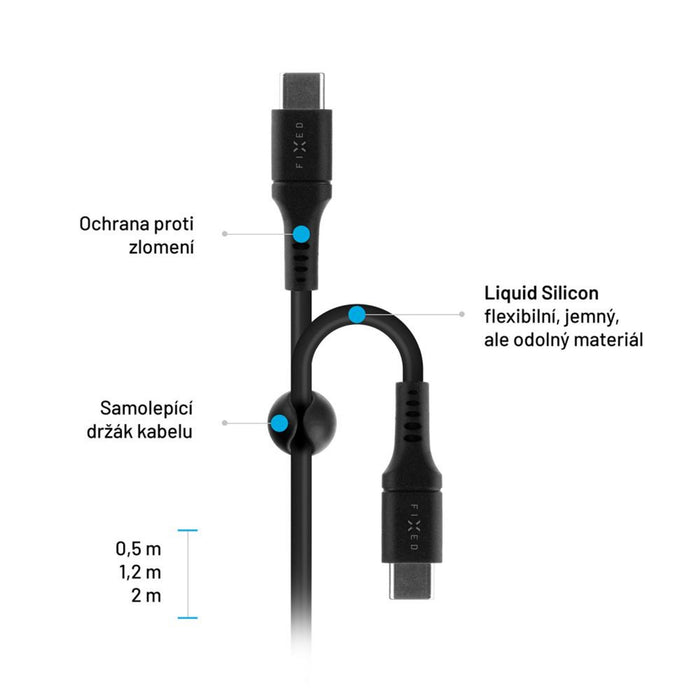 EAN 8591680147274 - FIXED FIXDLS-CC12-BK cable USB USB 2.0 1,2 m USB C Negro imagen 5