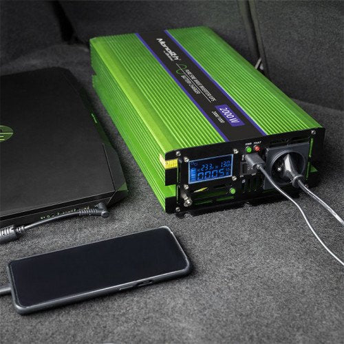 EAN 5901878519425 - Qoltec Monolith adaptador e inversor de corriente Auto 2000 W Verde imagen 3