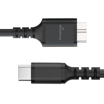 EAN 4260664879336 - MediaRange MRCS257 cable USB USB 3.2 Gen 1 (3.1 Gen 1) 0,5 m Micro-USB B USB C Negro imagen 1