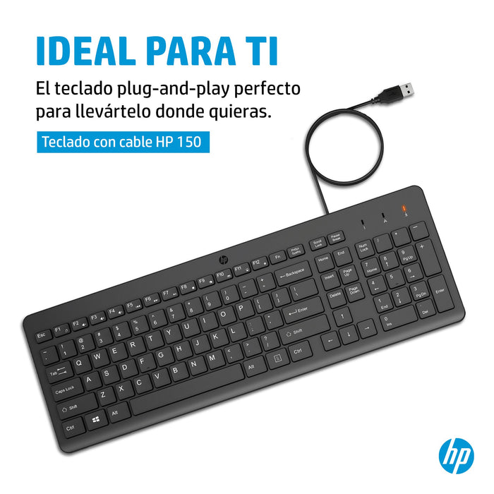 EAN 0196548244218 - HP 150 USB-A Wired Keyboard teclado Universal Negro imagen 10
