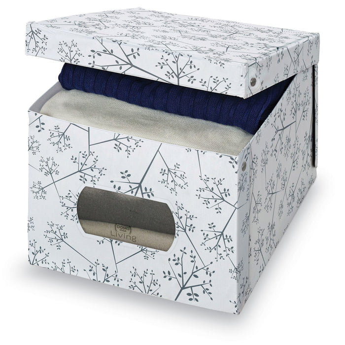 EAN 8001410071163 - Domopak 916050 caja de almacenaje Rectangular Caja de cartón, Cloruro de polivinilo Gris, Blanco imagen 1