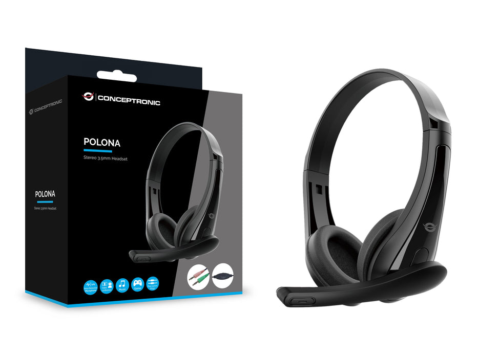 EAN 4015867243114 - Conceptronic POLONA06B3T auricular y casco Auriculares Alámbrico Diadema Llamadas/Música Negro imagen 6