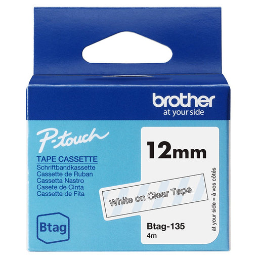 EAN 4977766835916 - Brother BTAG-135 cinta para impresora de etiquetas Blanco sobre transparencia imagen 1