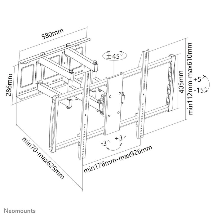 EAN 8717371445447 - Neomounts LFD-W8000 soporte para TV 2,54 m (100") Negro imagen 4