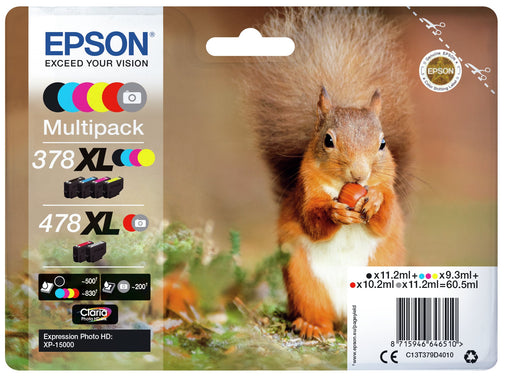 EAN 8715946646510 - Epson Squirrel 478XL cartucho de tinta 1 pieza(s) Original Alto rendimiento (XL) Negro, Cian, Magenta, Am imagen 2