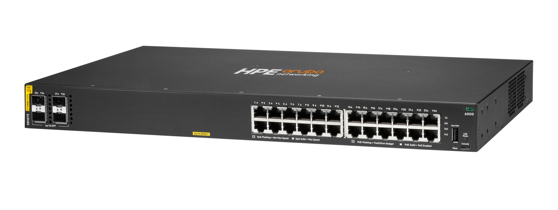 EAN 190017785929 - HPE Aruba Networking CX 6000 24p 10M/100M/1G Class4 PoE 4p SFP 1G 370W Switch imagen 2