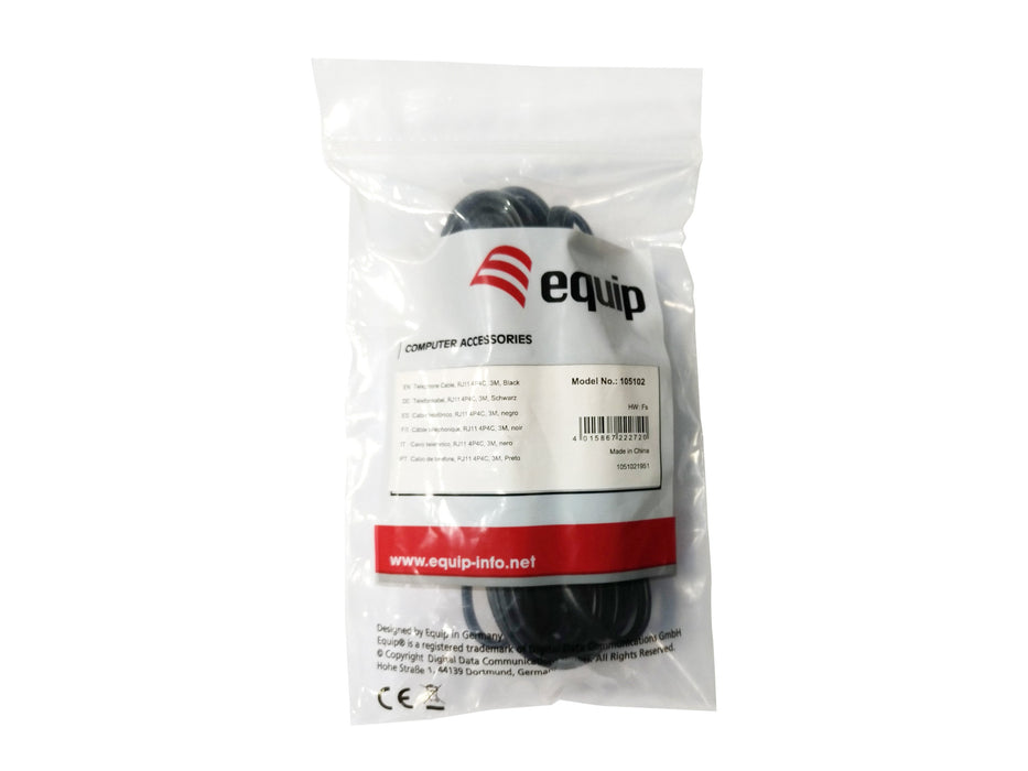 EAN 4015867222737 - Equip 105104 cable telefónico 5 m Negro imagen 3