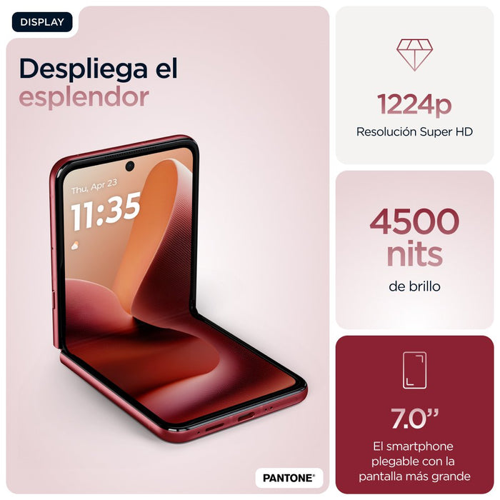 EAN 840023293245 - Motorola razr 60 ultra 17,7 cm (6.96") SIM doble Android 15 5G USB Tipo C 16 GB 512 GB 4700 mAh Burdeos imagen 35