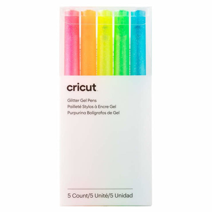 EAN 0093573950339 - Cricut Glitter Bolígrafo de gel con tapa Azul, Verde, Naranja, Rosa, Amarillo 5 pieza(s) imagen 1