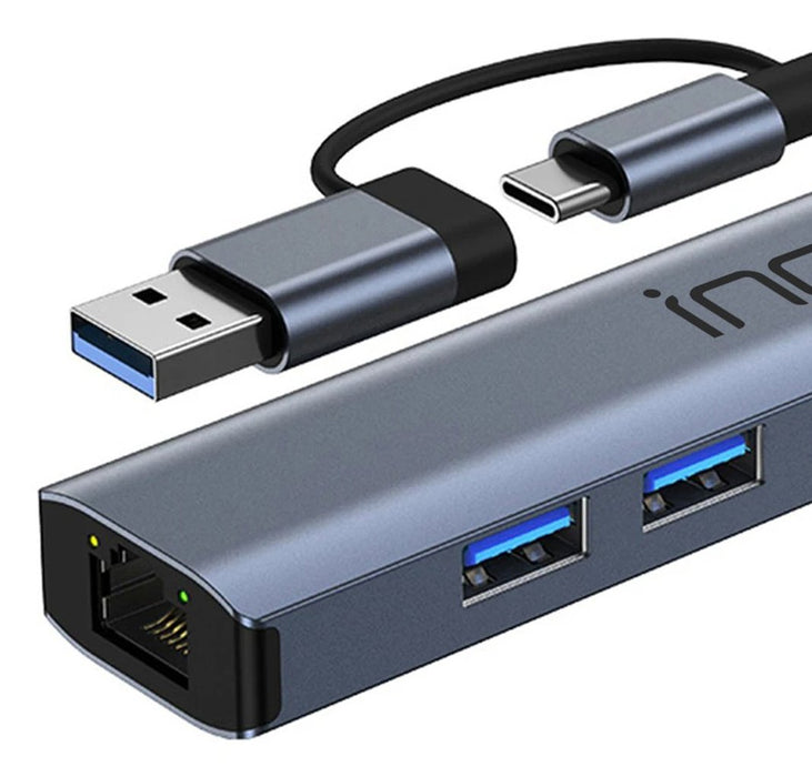 EAN 8681949015021 - Inca IUTP-5T hub de interfaz USB Tipo C 1000 Mbit/s Gris imagen 3