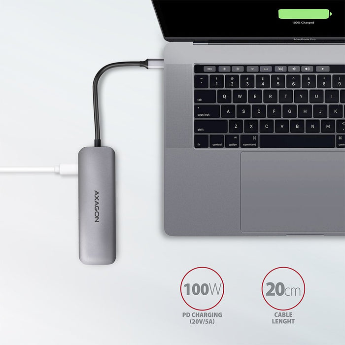 EAN 8595247906175 - Axagon HMC-5 base para portátil y replicador de puertos Alámbrico USB 3.2 Gen 1 (3.1 Gen 1) Type-C Gris imagen 5