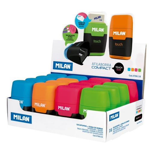 EAN 8411574040064 - Milan 4706116 sacapuntas Sacapuntas manual Azul, Verde, Naranja, Rosa imagen 1