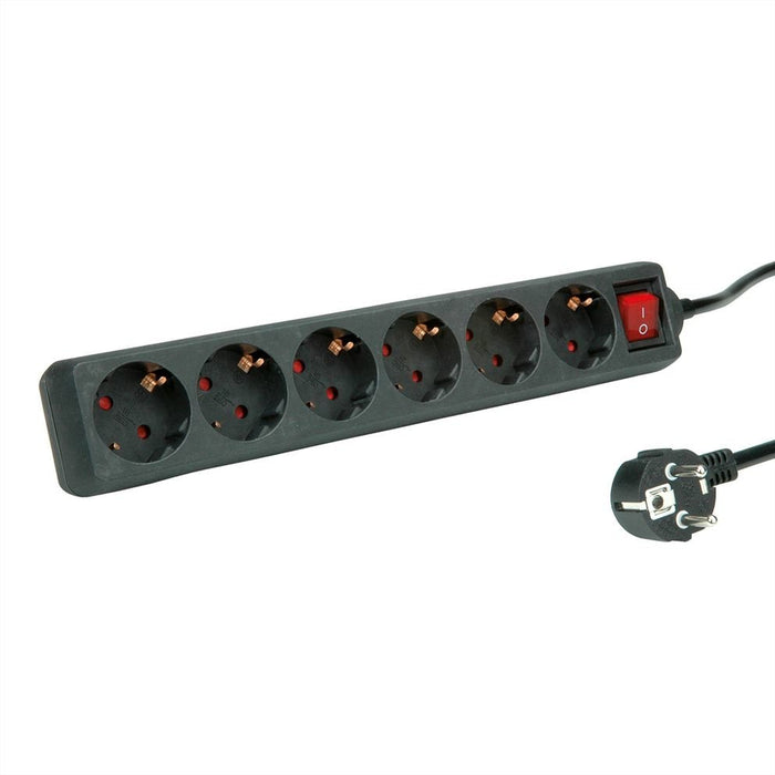 EAN 7630049612228 - ROLINE 19.07.1074 base múltiple 1,5 m 6 salidas AC Interior Negro imagen 1