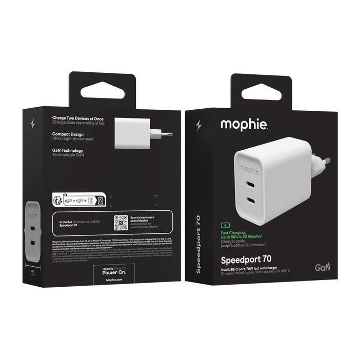 EAN 840390369598 - mophie Speedport 70 Universal Blanco Corriente alterna Carga rápida Interior imagen 8