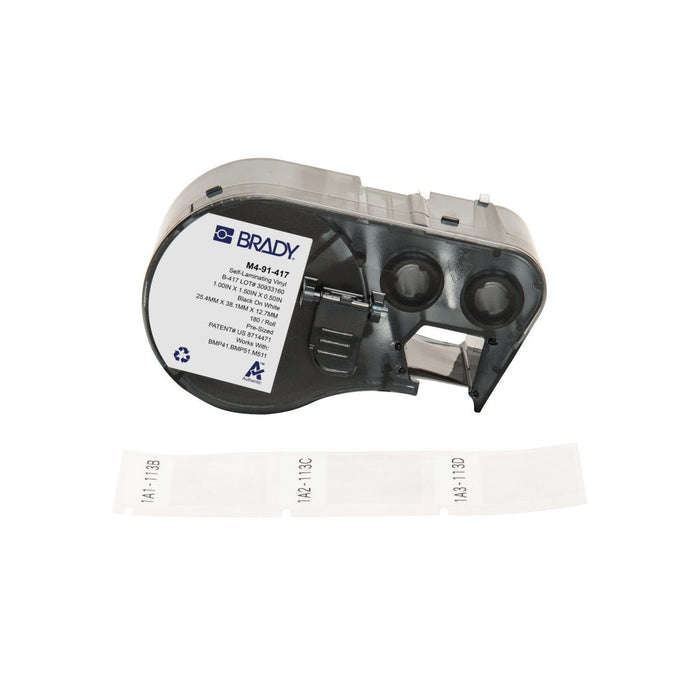 EAN 888434593844 - Brady M4-91-417 etiqueta de impresora Negro, Blanco Etiqueta para impresora autoadhesiva imagen 1