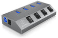 EAN 4250078164883 - ICY BOX IB-HUB1405 USB 3.2 Gen 1 (3.1 Gen 1) Type-B 5000 Mbit/s Antracita imagen 1