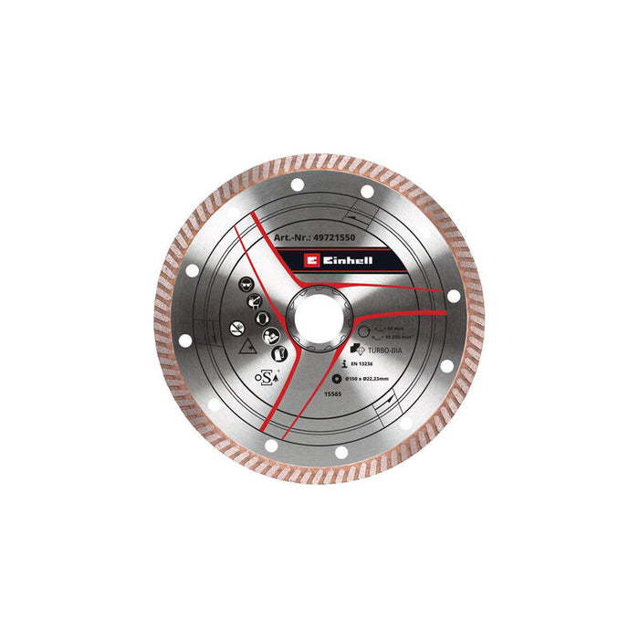 Einhell Diamond Separator Delgada, Ø 150 X 1.6 Mm Para Molinillo De Ángulo De Batería Con Orificio M14 49721550