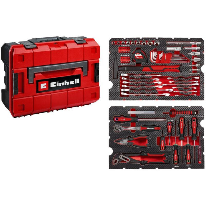 Einhell-Kwb E-Case Werkzeugkoffer Universal, 80-Piezas (Negro/Rojo) 370570