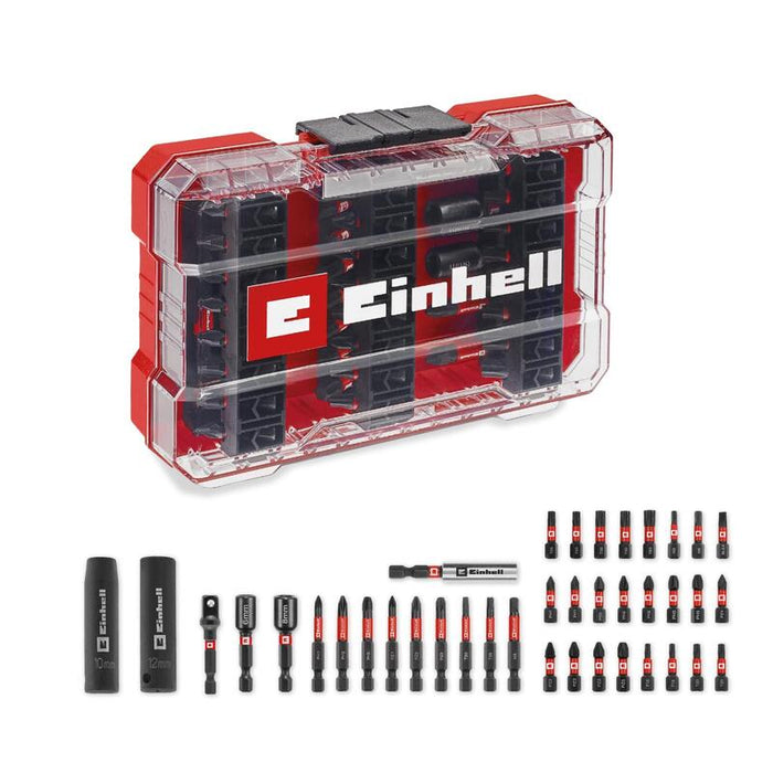 Einhell M-Case - Juego De 39 Puntas De Impacto Y Vasos (25 Mm, 50 Mm, Llaves Hexagonales, Adaptador De 60 Mm, Incluye Caja De Almacenamiento) 109220