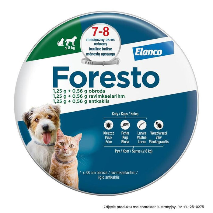 Elanco Collar Foresto Para Perros Y Gatos De Menos De 8 Kg