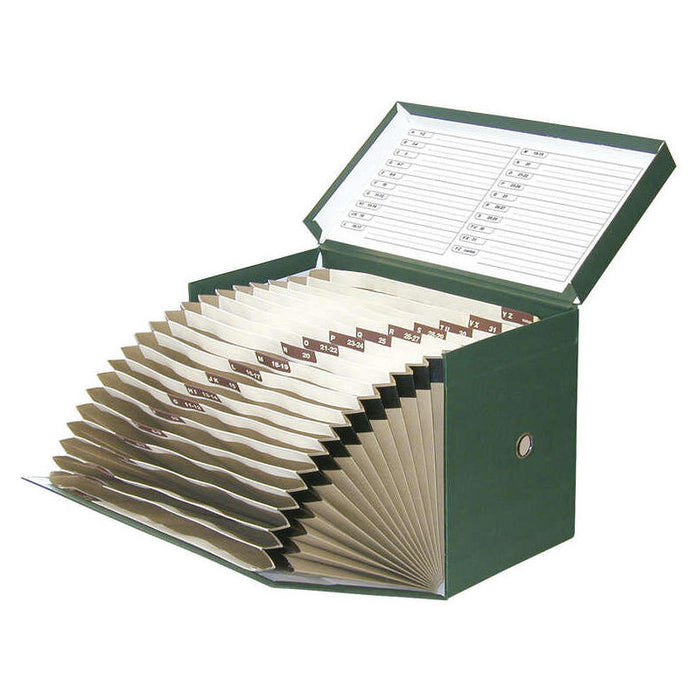 Elba Caja De Transferencia Con Fuelle - Tamaño 25x38.5cm - Resistente Y Duradera - Verde