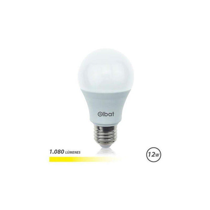 Elbat Bombilla Led A60 - 12w - 1080lm - E27 - Luz Calida - Color Blanco Calido