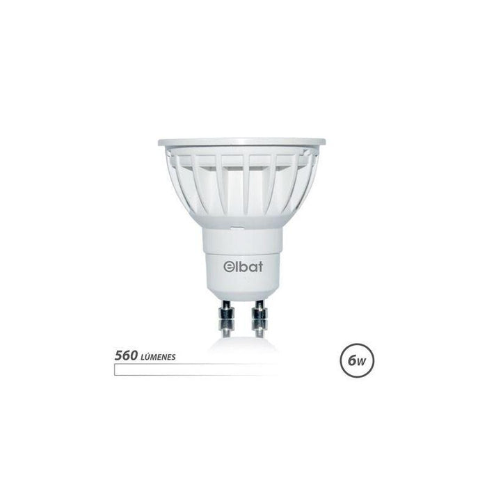 Elbat Bombilla Led Gu10 6w 560lm Luz Blanca - Ahorro Energetico - Larga Duracion - Facil Instalacion - Color Blanco
