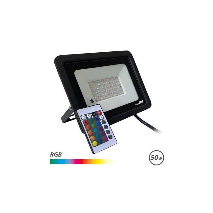 Elbat Foco Led Rgb 50w - Control Remoto - Ip65 - Ideal Para Exterior
