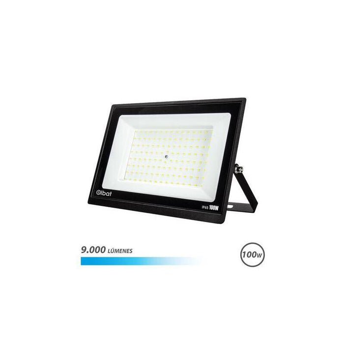 Elbat Foco Led Serie Super Slim 100w - 9000 Lumenes - 6500k Luz Fria - Ip65 Para Uso En Exterior